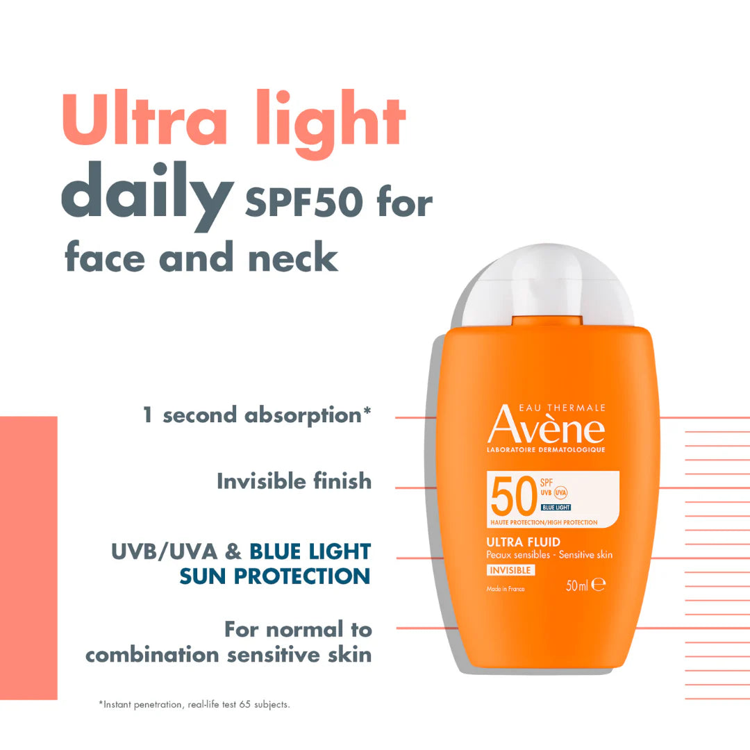 Avène Ultra Light Fluid Invisible SPF50 Sunscreen Buy 1 Get 1 Bundle