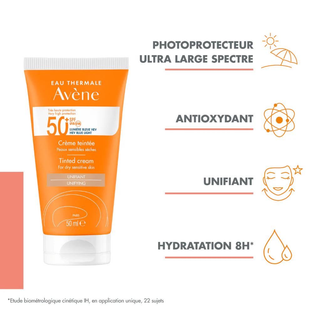 Avène Tinted Suncream SPF50+Free After-sun Lotion Bundle