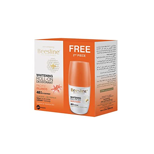 Beesline Natural Whitening Roll On Deo Pacific Island 2x50ml