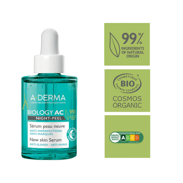A-derma Biology AC Night Peel Serum 30ml