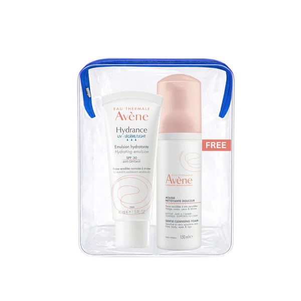 Avène Hydrance UV Light SPF 30+Cleansing Foam Buy 1 Get 1 Pouch