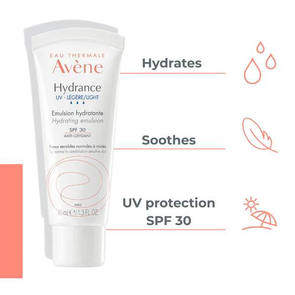 Avène Hydrance UV Light SPF 30+Cleansing Foam Buy 1 Get 1 Pouch
