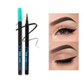 Two eyeliner pencils with a close-up of an eye wearing black eyeliner. maybelline
