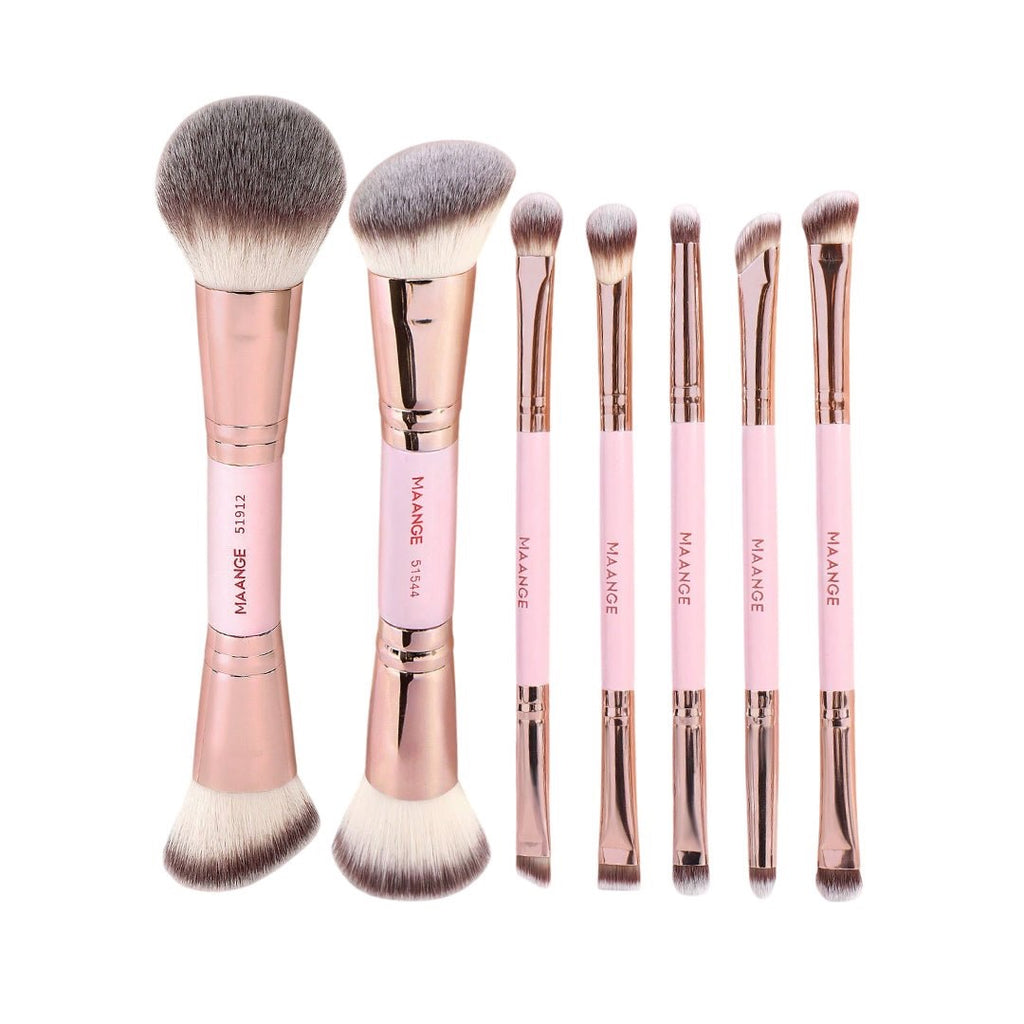 MAANGE - 7 pcs Eye & Face Brushes-Pink