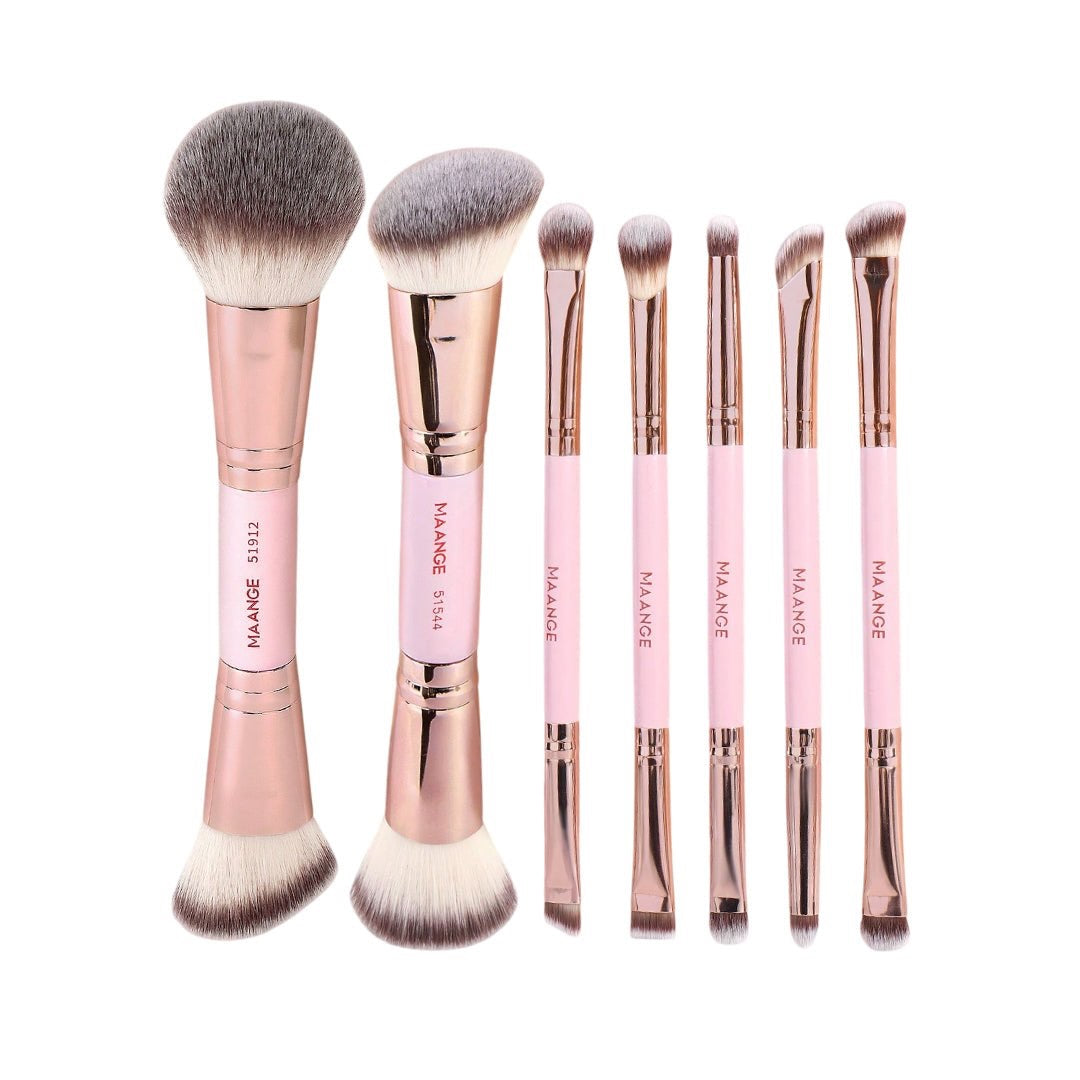 MAANGE - 7 pcs Eye & Face Brushes-Pink