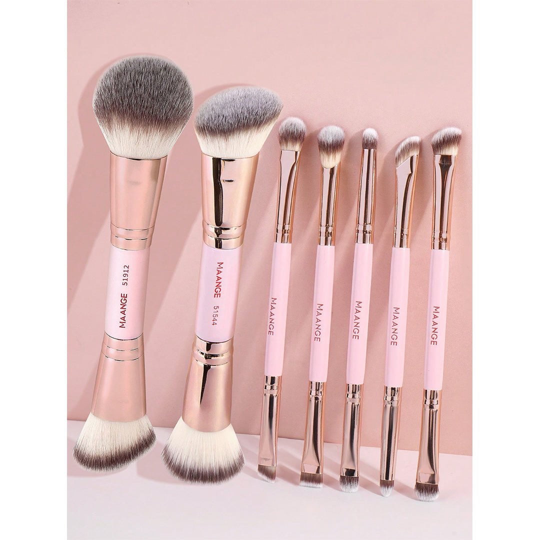 MAANGE - 7 pcs Eye & Face Brushes-Pink