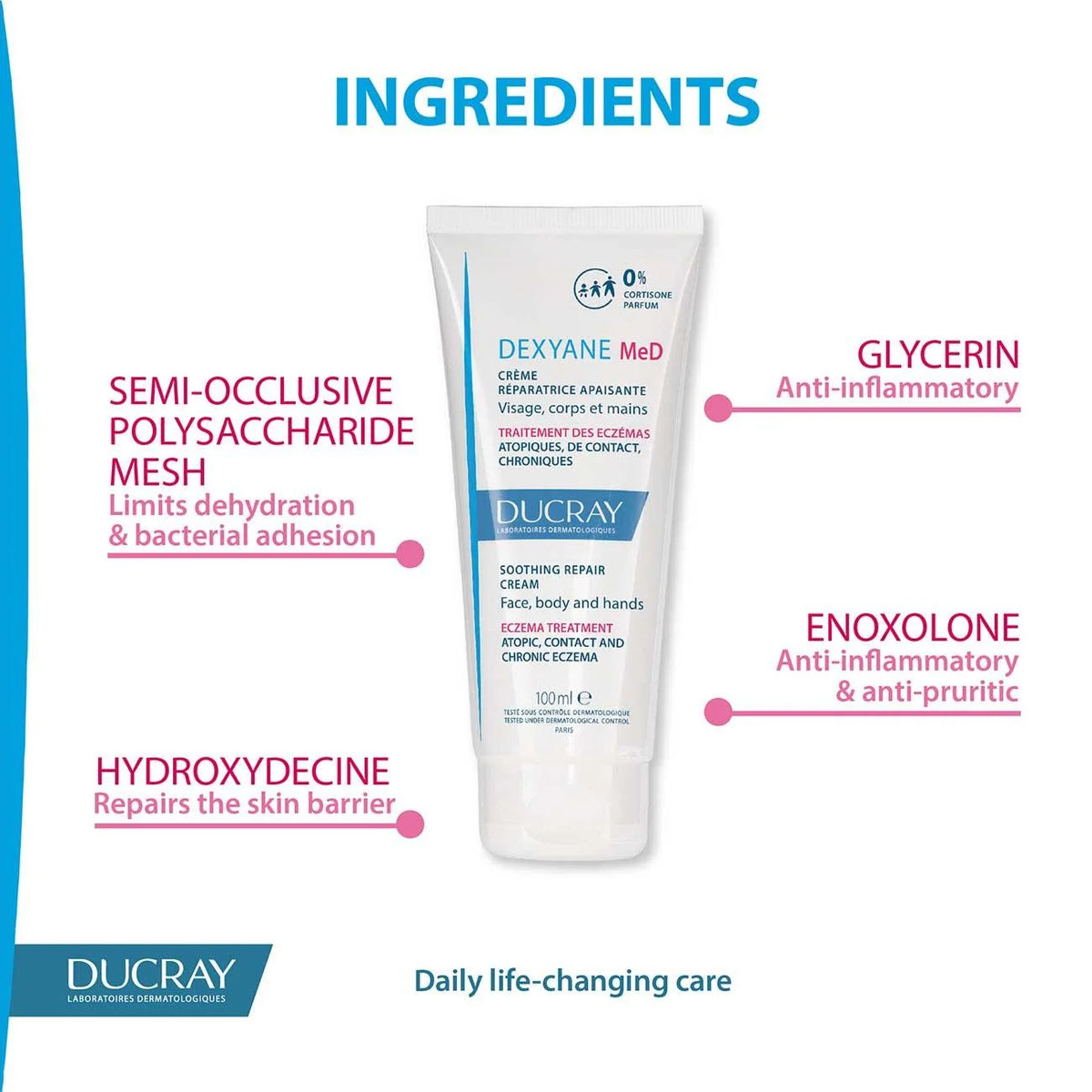 Ducray Dexyane MeD Soothing Repair Cream - Eczema Treatment - Atopic, Contact and Chronic Eczema 100ml