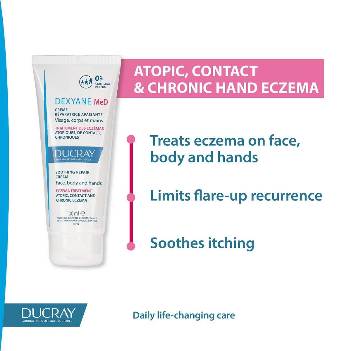 Ducray Dexyane MeD Soothing Repair Cream - Eczema Treatment - Atopic, Contact and Chronic Eczema 100ml