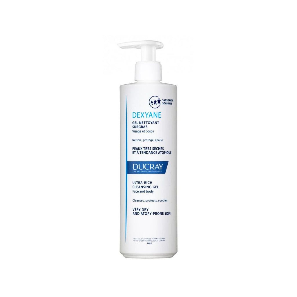 Ducray Dexyane Ultra-Rich Cleansing Gel, Face and Body - Very Dry and Atopy-Prone Skin 400ml