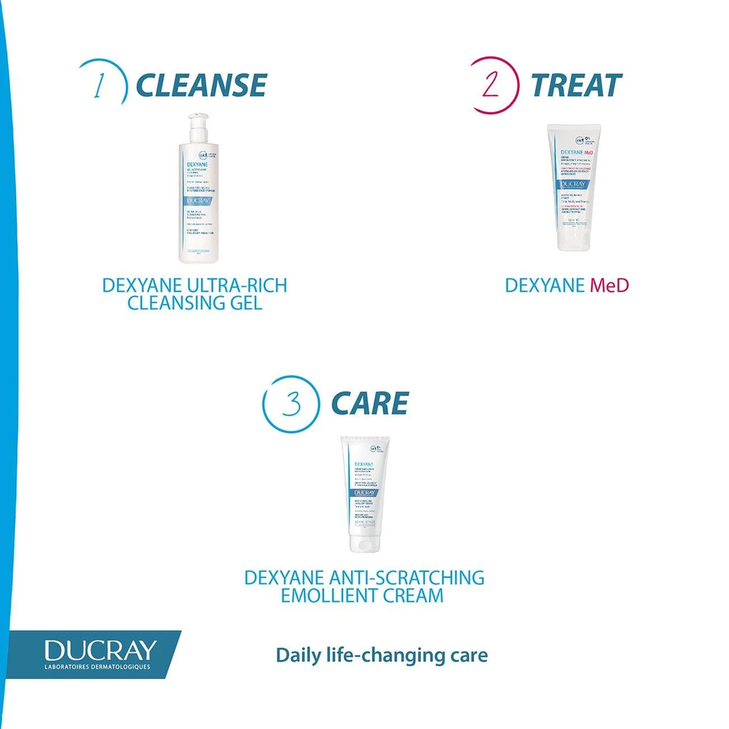 Ducray Dexyane Ultra-Rich Cleansing Gel, Face and Body - Very Dry and Atopy-Prone Skin 400ml