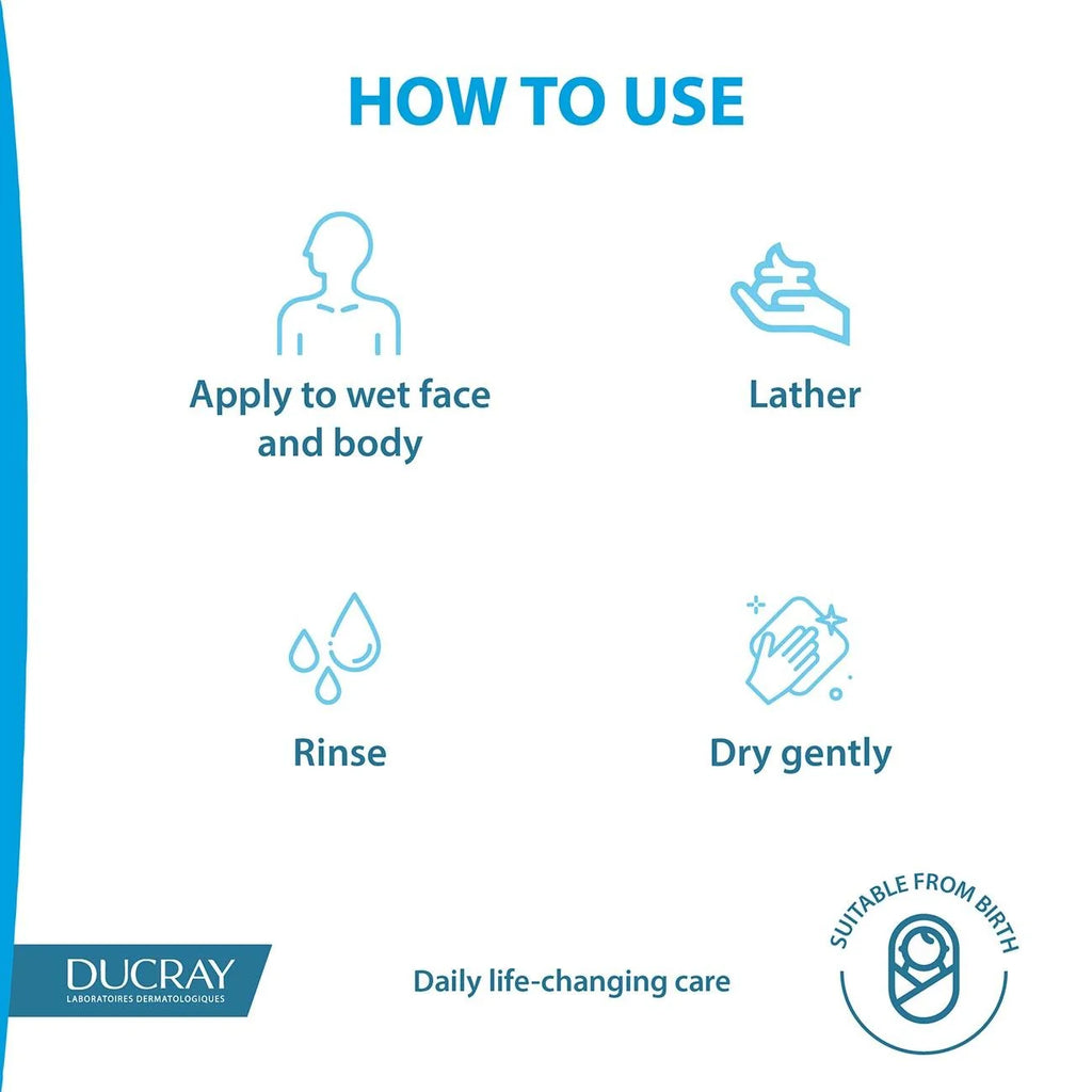 Ducray Dexyane Ultra-Rich Cleansing Gel, Face and Body - Very Dry and Atopy-Prone Skin 400ml