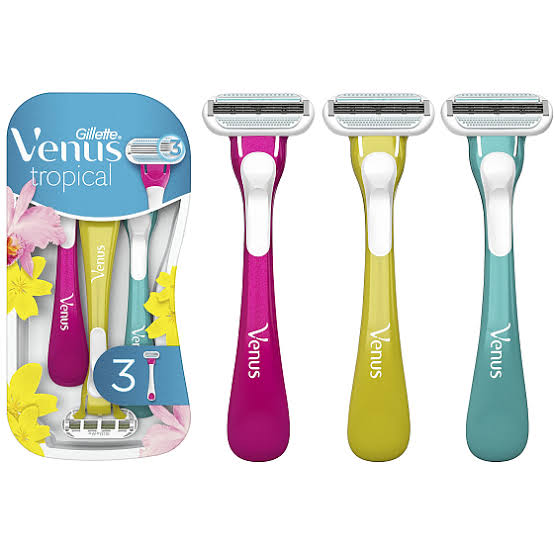 Gillette Venus Tropical ready razor 3 blades, 3 pieces for women