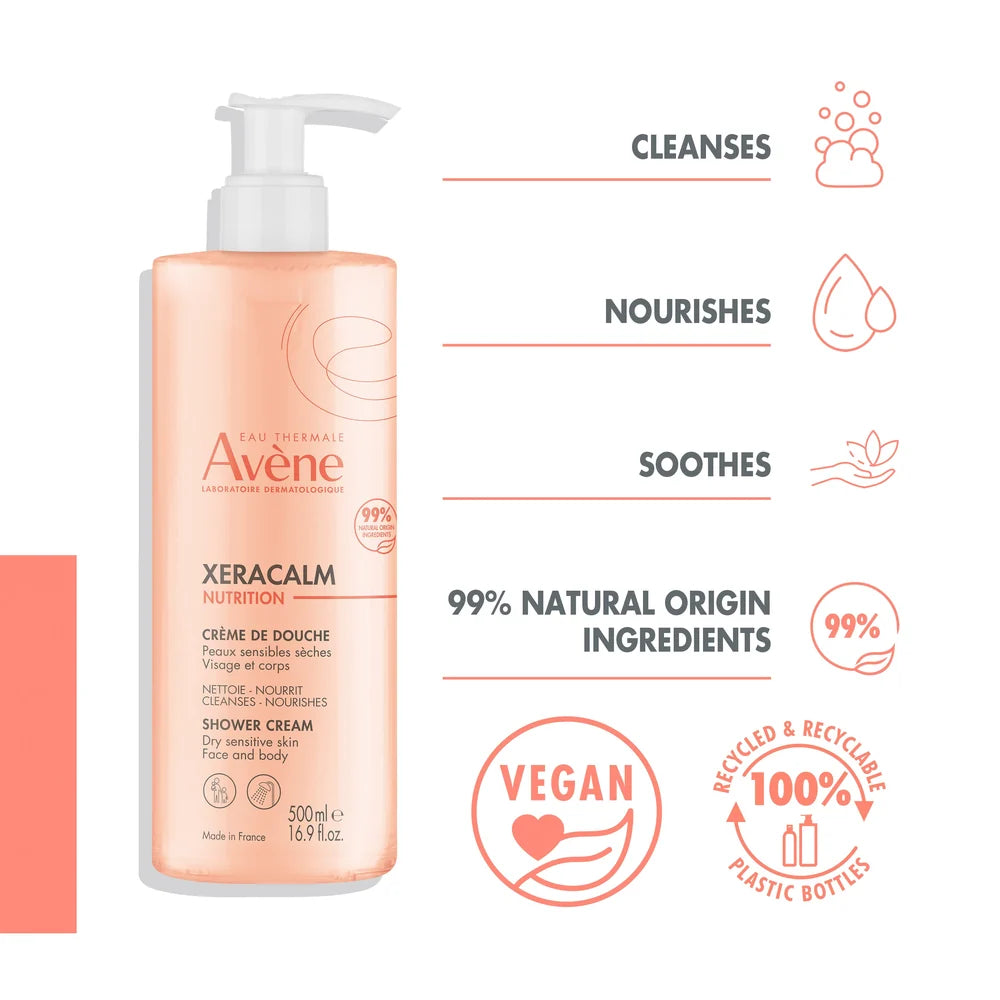 Avène XeraCalm Nutrition Shower Cream-Dry Sensitive Skin Face & Body 500ml