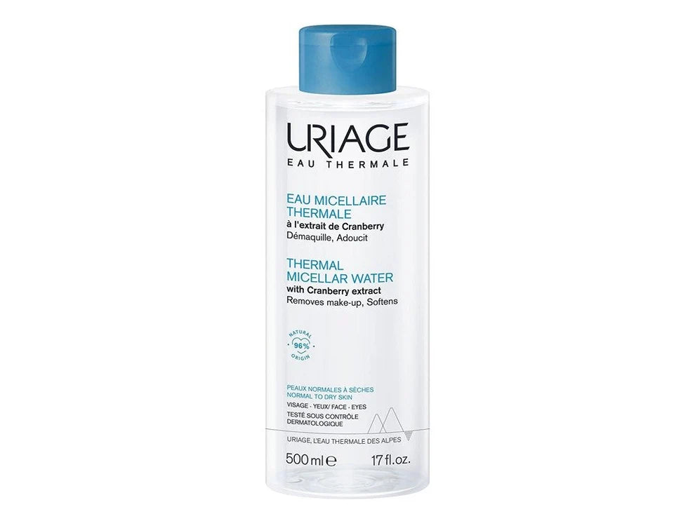 Uriage Thermal Micellar Water for Normal to Dry Skin 500ML - Gentle Cleansing and Hydration